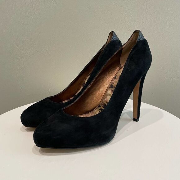 Sam Edelman Yasmine Black Suede Heels - Size: 7.5 - Picture 4 of 14